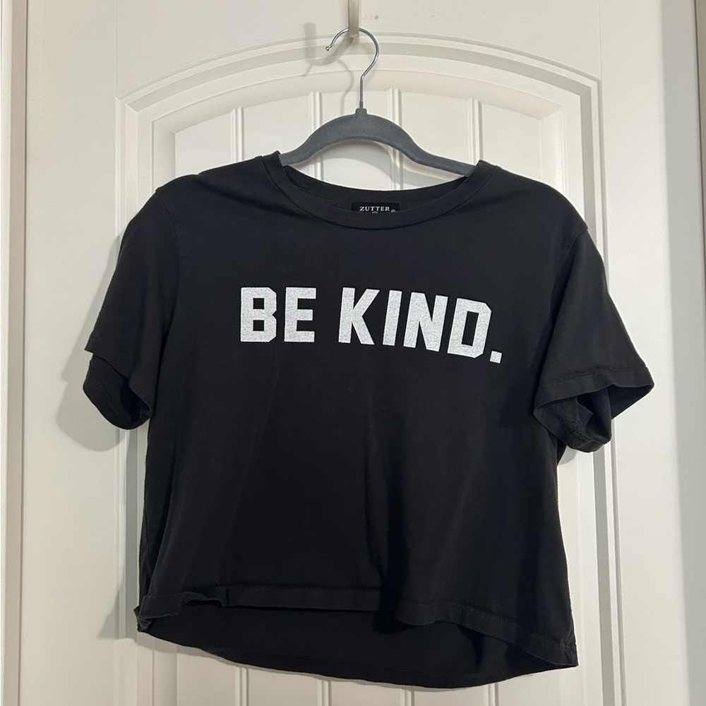 Black Cropped “Be Kind” T-shirt